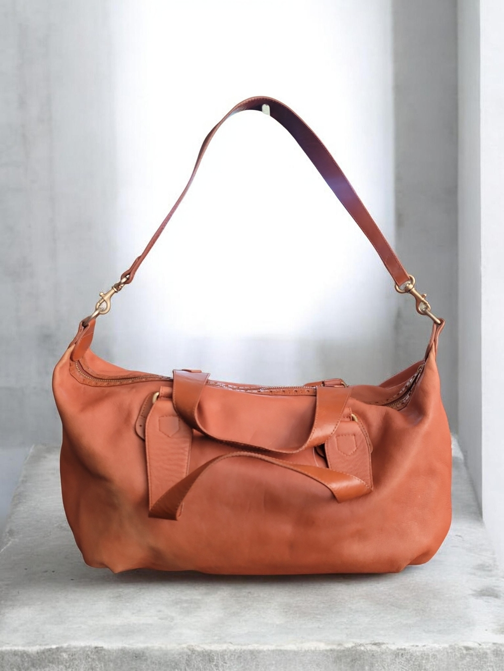 See By Chloe' 2 Way Handbag Shoulder Bag Leather Burnt Orange - Picture 2 of 13